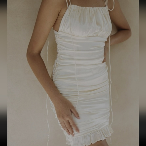 Johansen Silk Carter Dress in Light cream - Picture 2 of 6